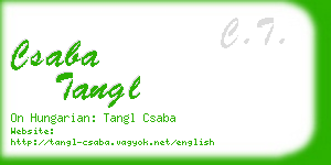 csaba tangl business card